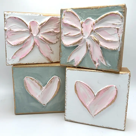 Heart Mini Block Pink Heart White Background