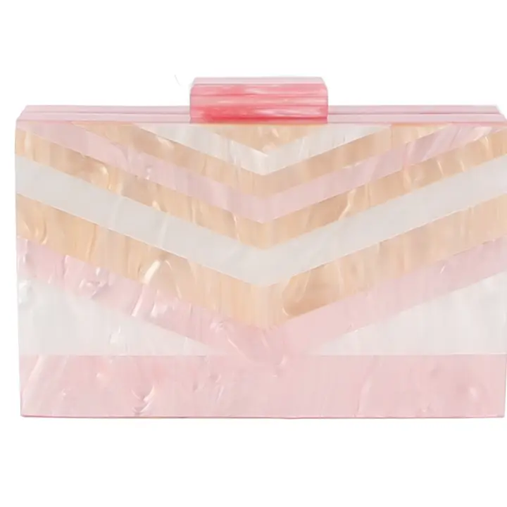 Acrylic Evening Clutch Cocktail Purse Pink