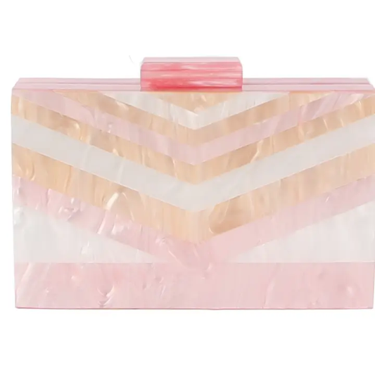 Acrylic Evening Clutch Cocktail Purse Pink