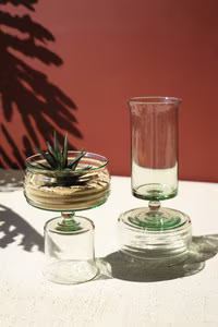 Large Reversible Glass Compote