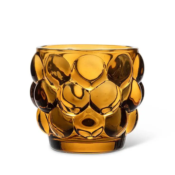 Small Bubble Votive-3"D amber