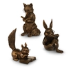 6.25" Antique Gold Reading Forest Friends Each