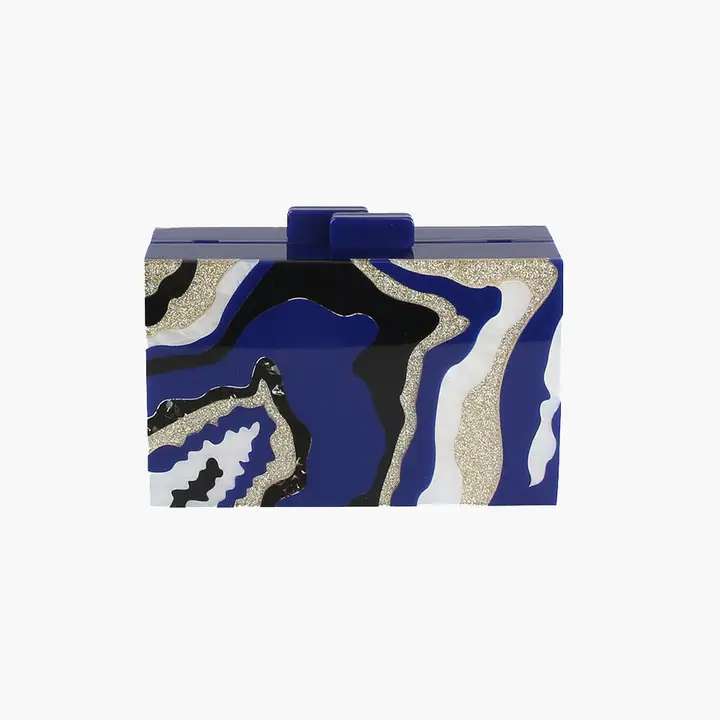 Cute Mini Acrylic Clutch Handbag NAVY