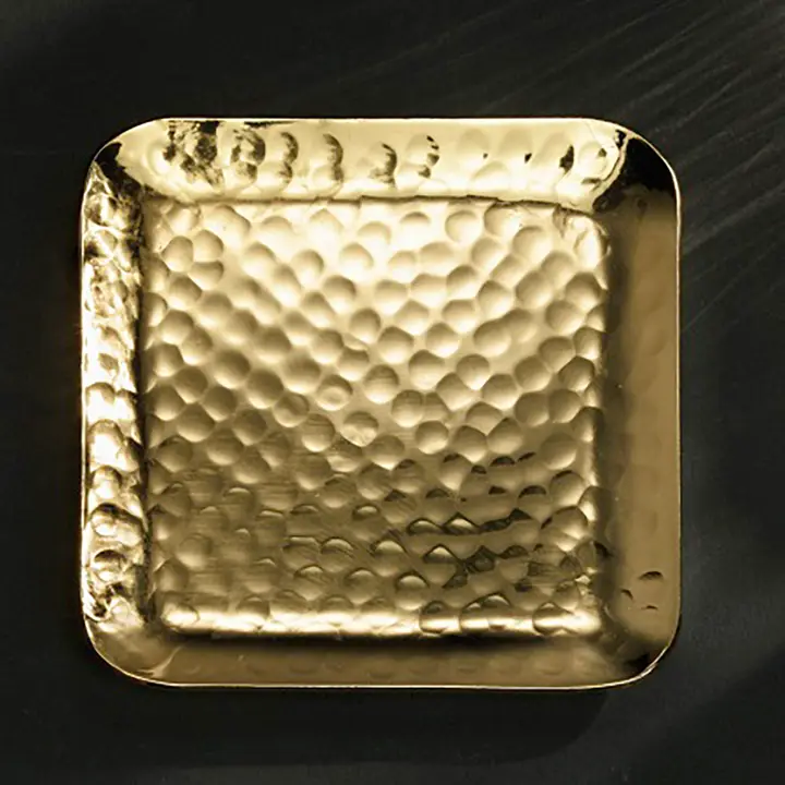 Gold Hammered Tray, Small