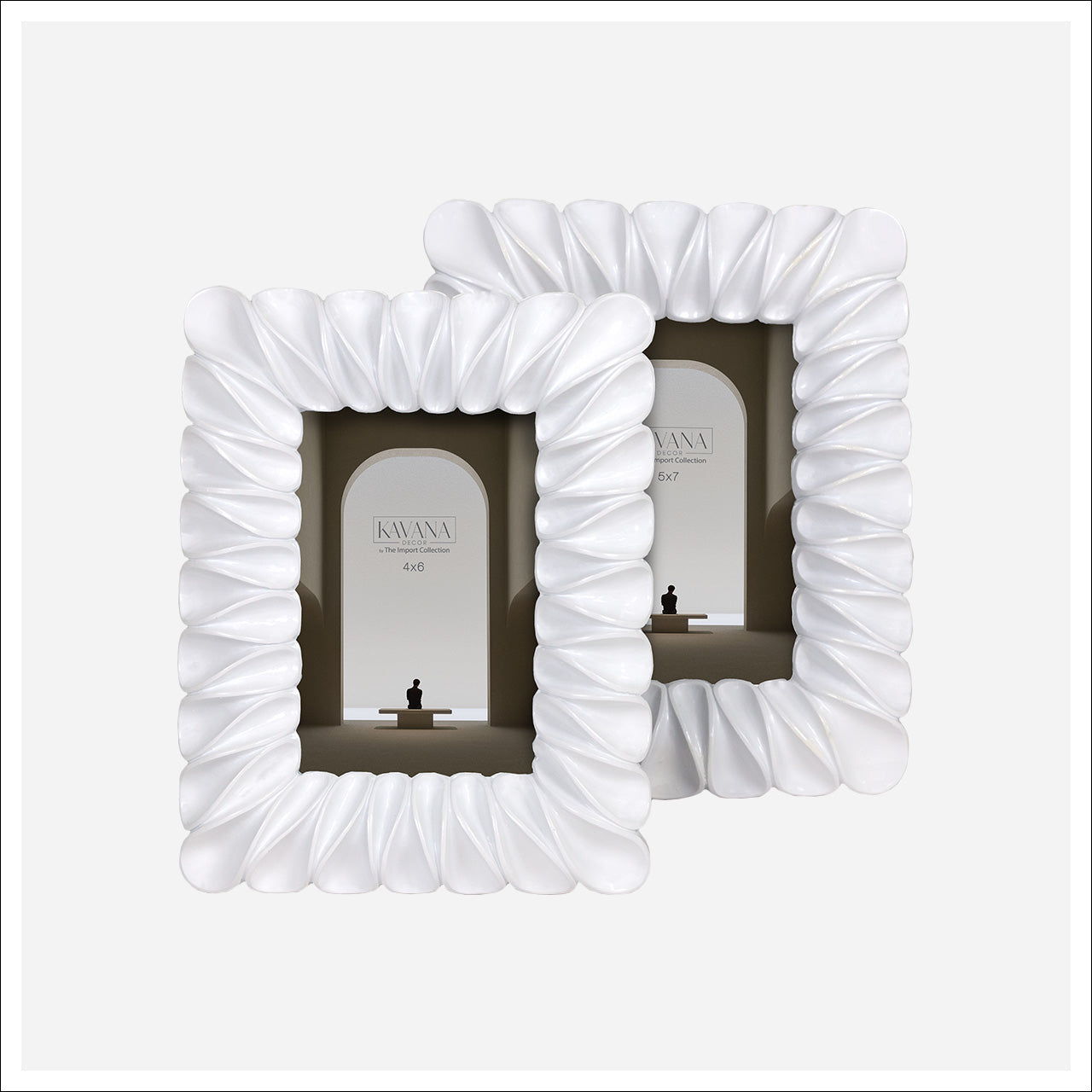 Small White Ruffle Frame 4x6