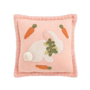 Single Bunny Felted Mini Pillow