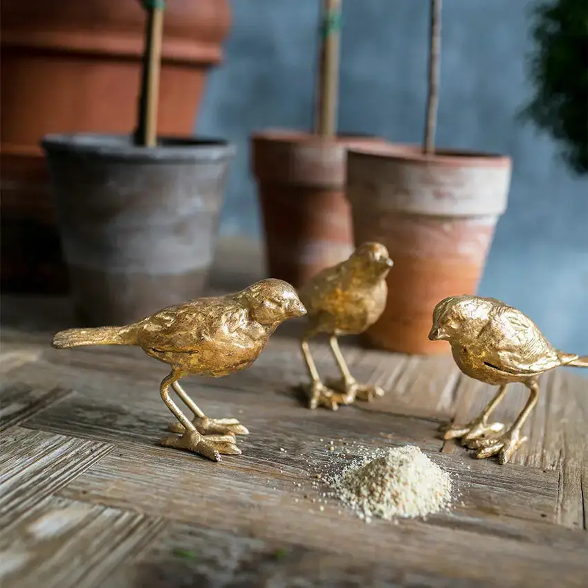 Cast Iron Gold Leaf Birds