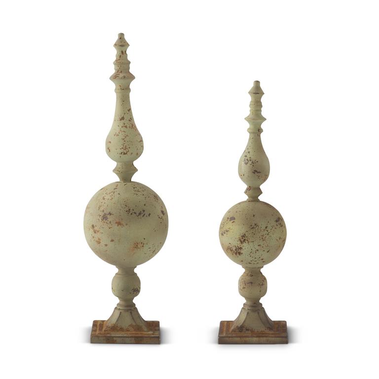 Small Weathered Green Metal Finial