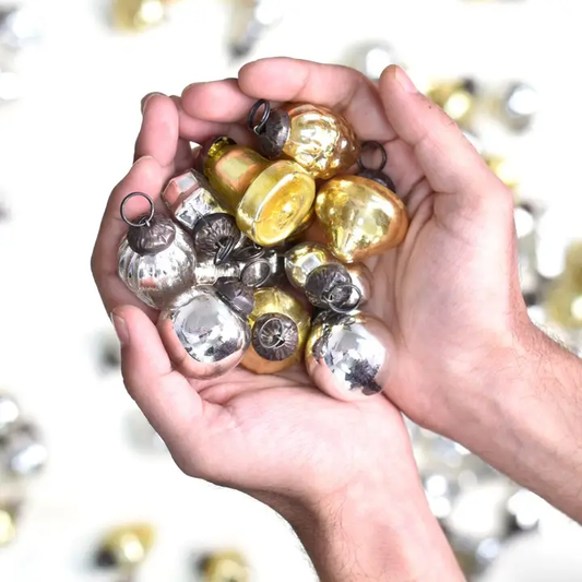 Christmas 25 Pieces Glass Silver Gold Christmas Ornaments