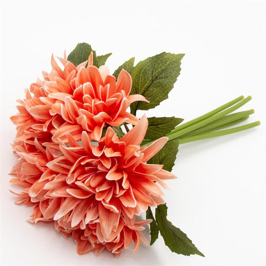 12 Inch Dark Peach Real Touch Peony Bundle (6 Stem)