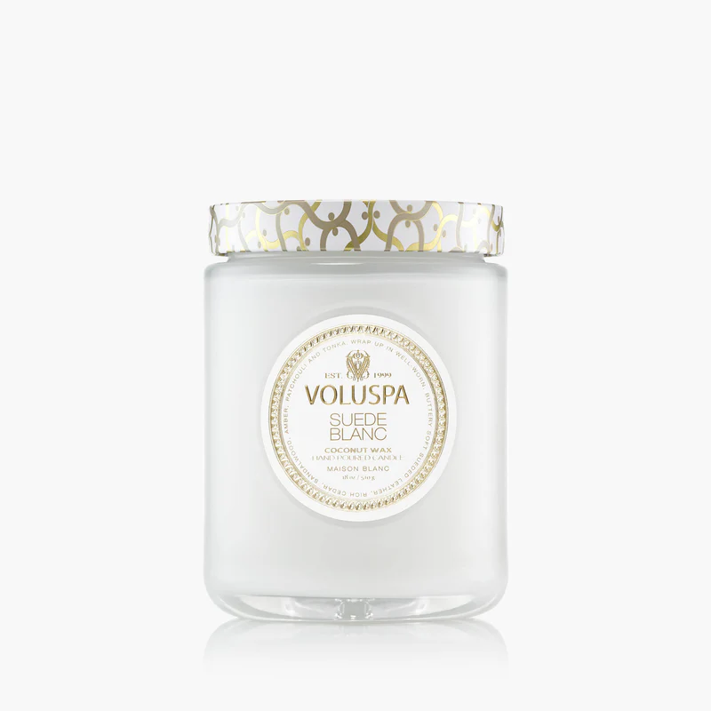 Voluspa Suede Blanc 18oz Large Jar