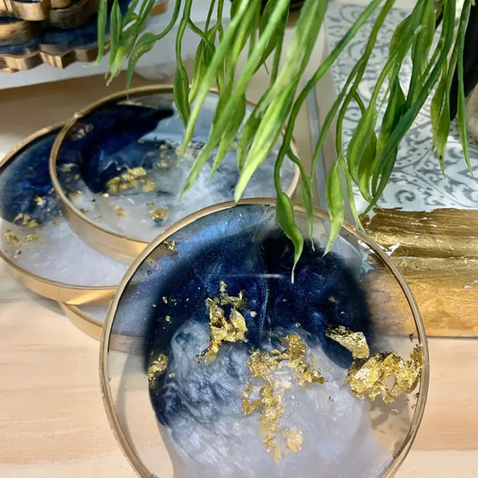 Perfectly Round Coasters  Navy