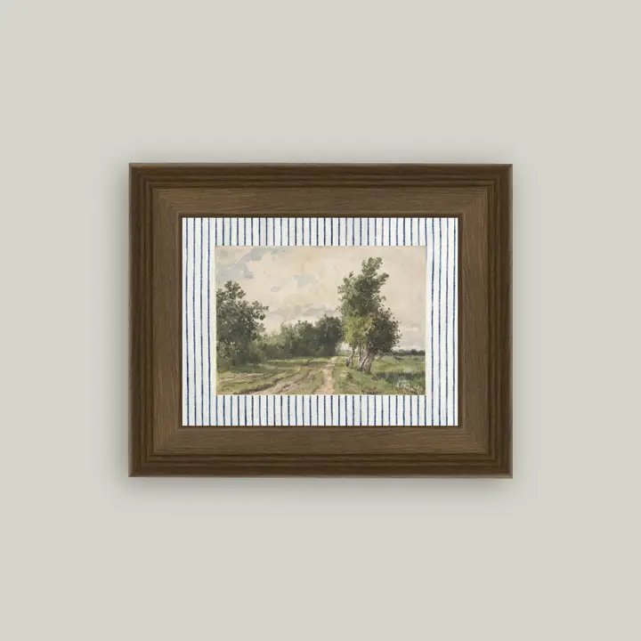Provence Landscape Framed Antique Art 10x8