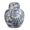 9" Blue Vine Pattern Round Ginger Jar