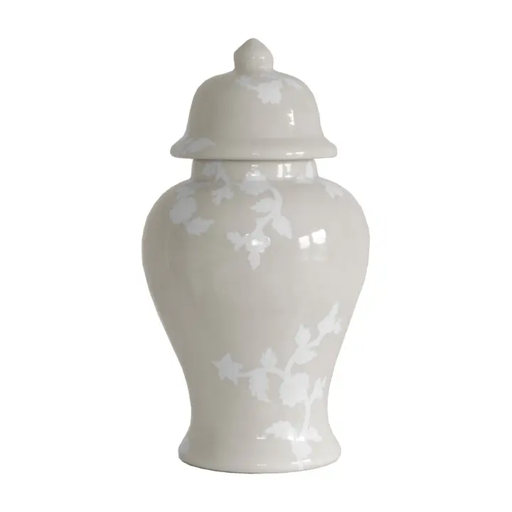 Large - Biege Chinoiserie Ginger Jar